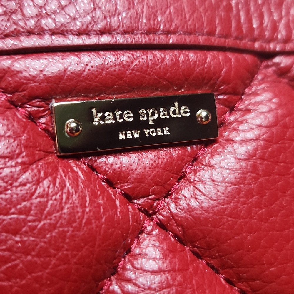 Kate Spade Quilted Red Leather Wristlet with Strap EUC - Picture 9 of 9